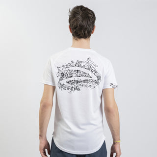 Leichtes Stretch-T-Shirt Muster Weiß - Premium Fechtschuhe - Azza Fechten