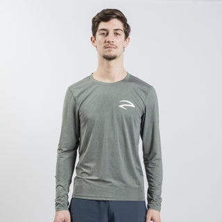 Langarm-Performance-Shirt mit atmungsaktiver Konstruktion in Grau - Premium-Fechtschuhe - Azza Fechten